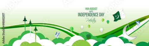 vector illustration for happy Pakistan independence day -14 august