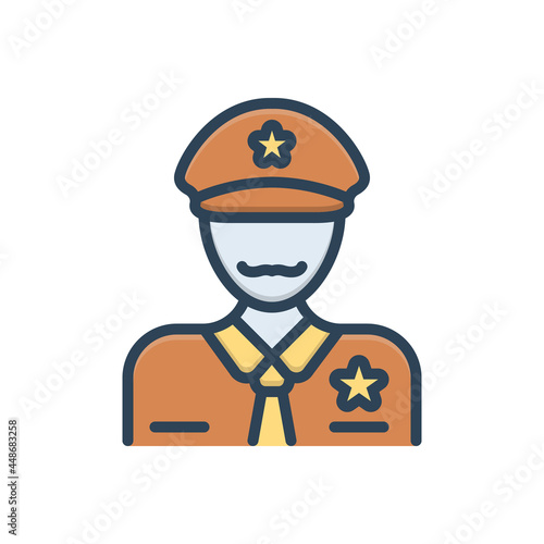 Color illustration icon for officer 