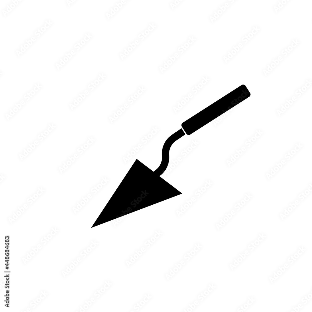 Building Construction Tools Trowel Flat Icon On White Background