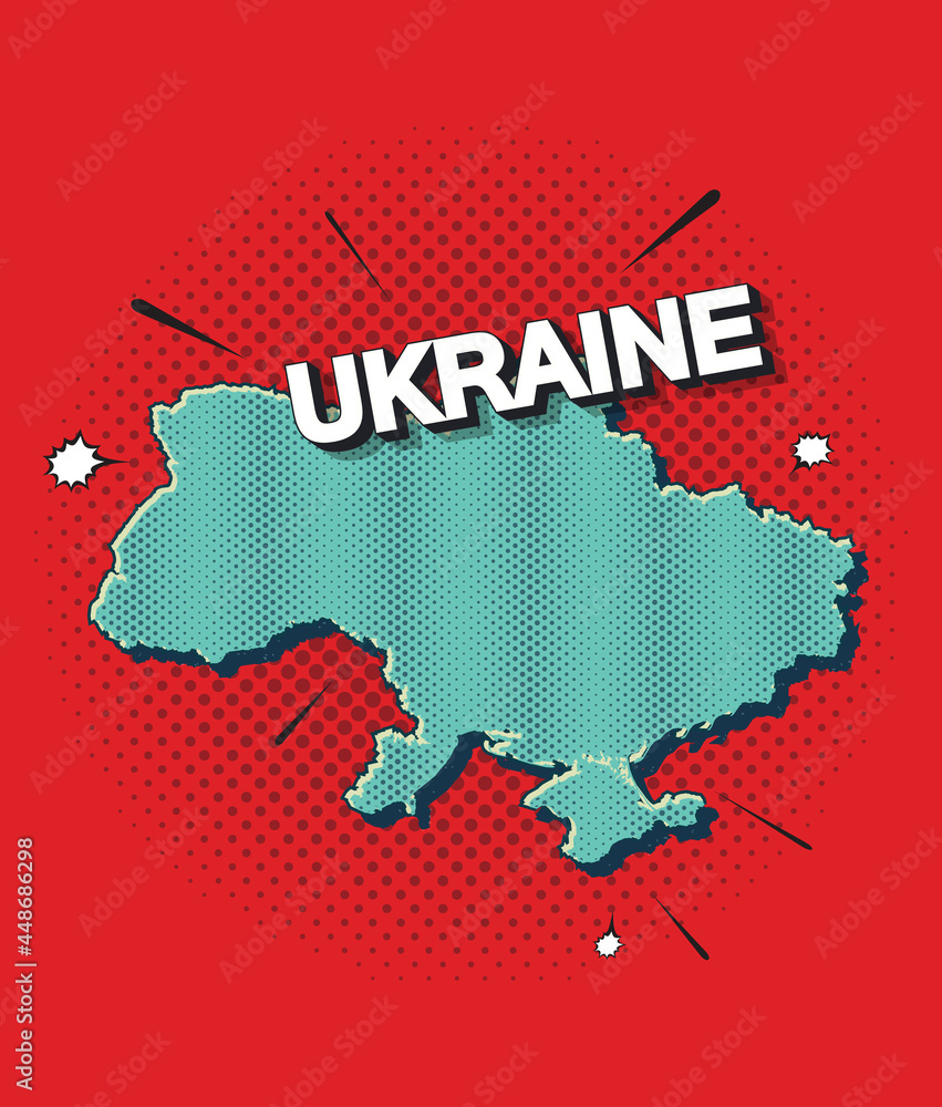 Pop art map of ukraine