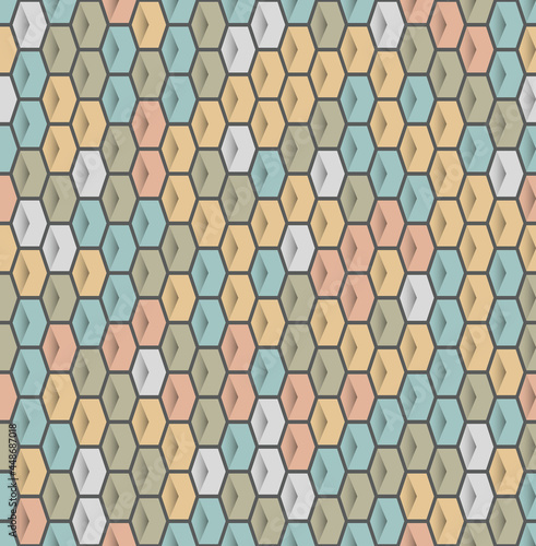 The Colorful Stained Glass Style Seamless Patterns, The Floor Tile Patterns