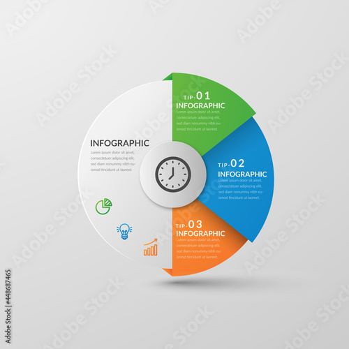 Circle Flip Infographic Template Design Elements. Free Vector Graphics