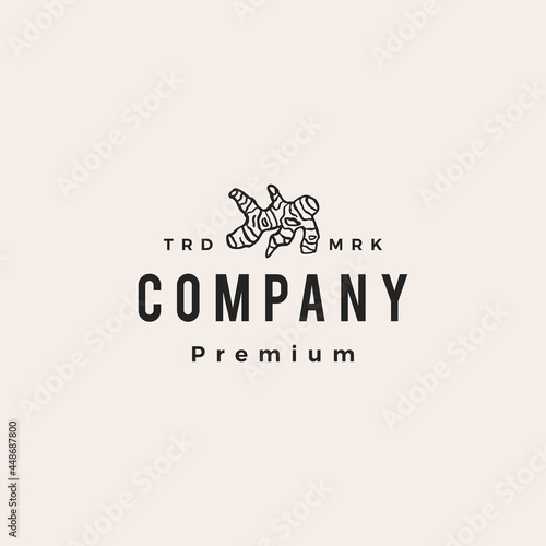 ginger hipster vintage logo vector icon illustration