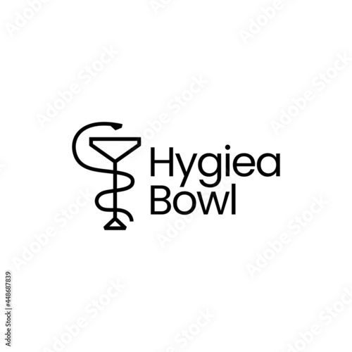 hygiea bowl pharmacy medicine medical logo vector icon illustration