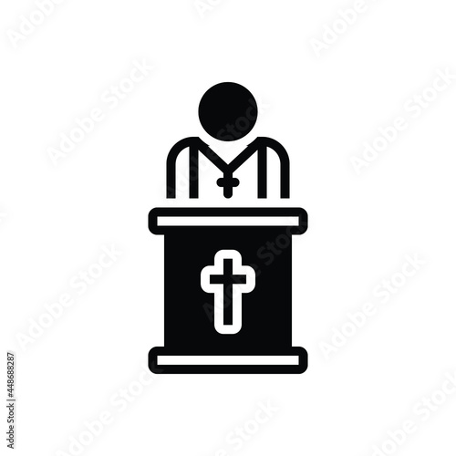Black solid icon for pastor