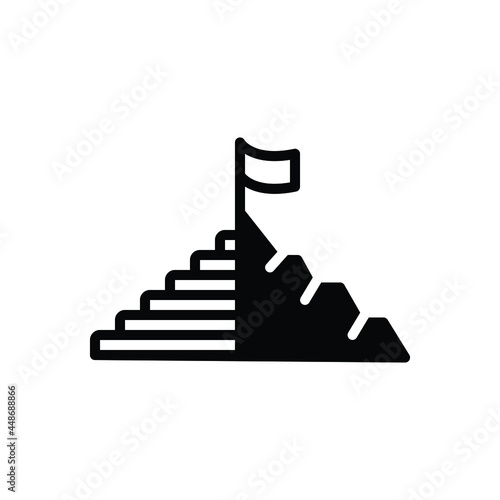 Black solid icon for achieving