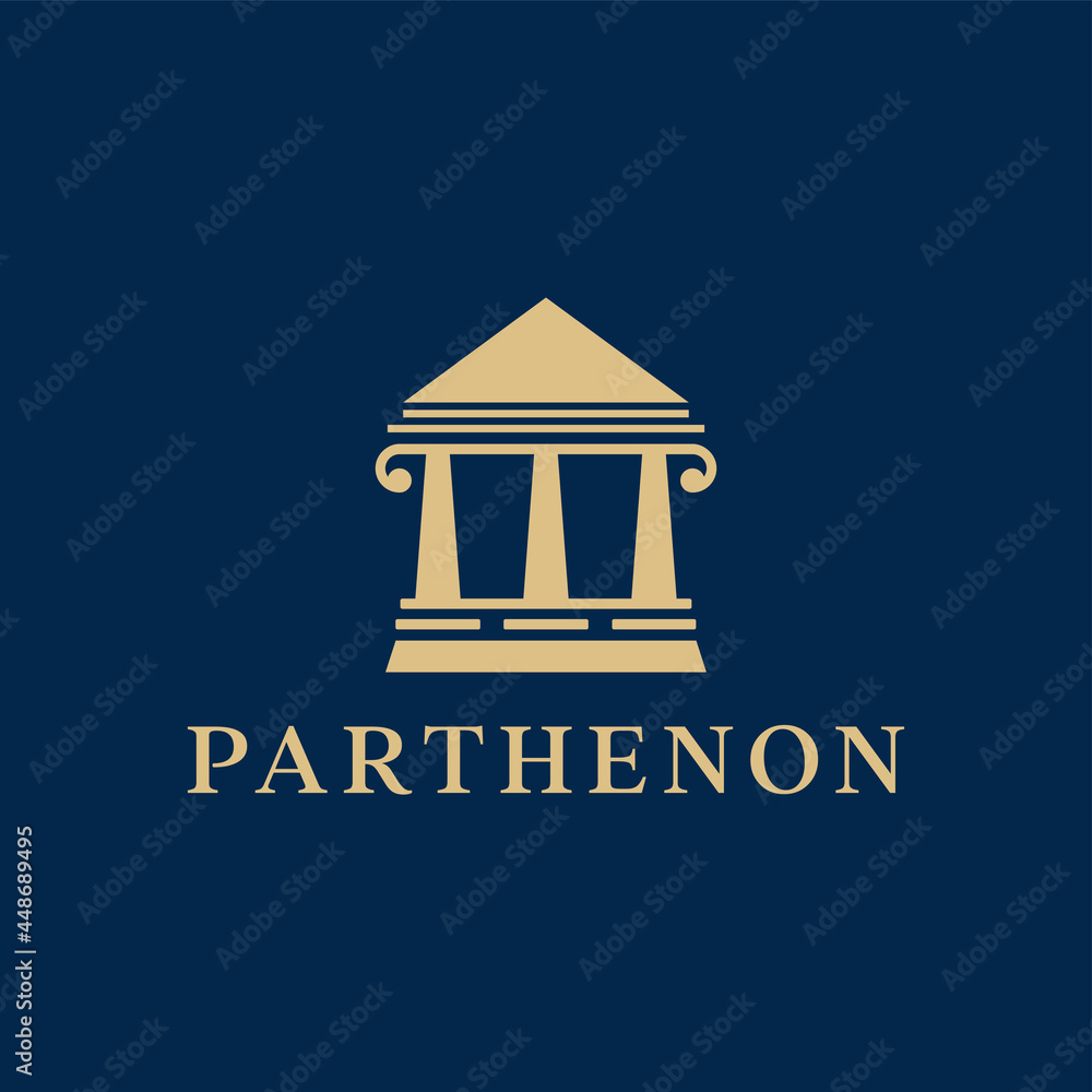 Courthouse Pillar Parthenon Law Line Outline Logo Design Courthouse Pillar Parthenon Law Line Outline Logo Design