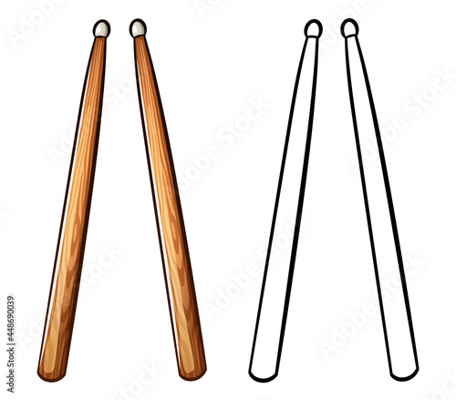 pair of drumsticks vector illustration