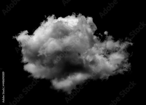 clouds white for design on isolated elements black background.