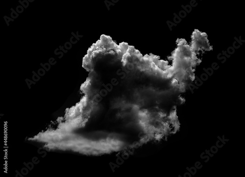 clouds white for design on isolated elements black background.