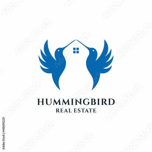 colibri the roof shaped home real estate logo design