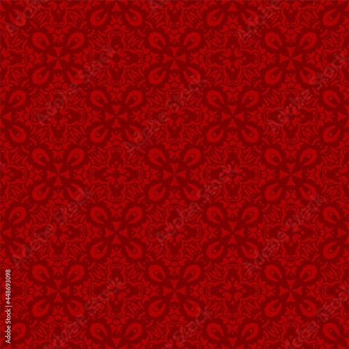 Red ornament pattern, songket seamless, Luxury old fashion ready for print