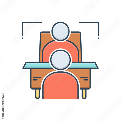 Color illustration icon for contextual interviews