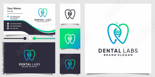 Dental labs logo with modern creative style Premium Vector