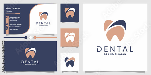 Dentist logo template with modern unique style Premium Vector