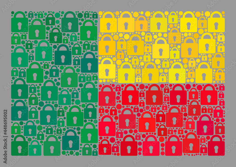 Mosaic protection Benin flag created of lock elements. Vector collage straight Benin flag designed for protection posters. Designed for political and patriotic applications. Mosaic protection Benin flag created of lock elements. Vector collage straight Benin flag designed for protection posters. Designed for political and patriotic applications.