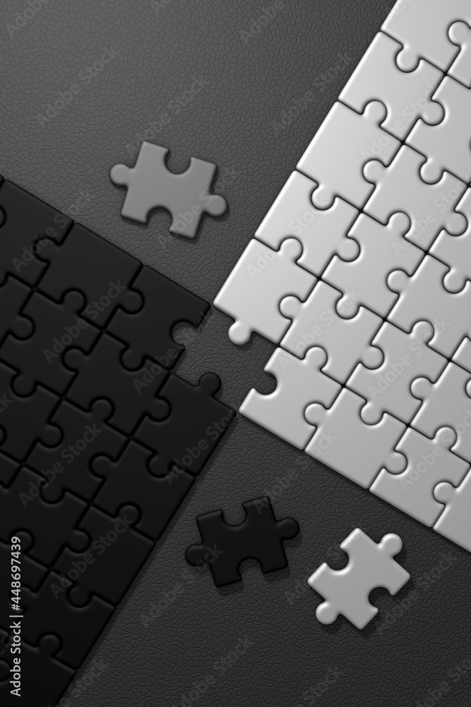 Build a bridge. Black and white puzzle. Find a compromise and make a