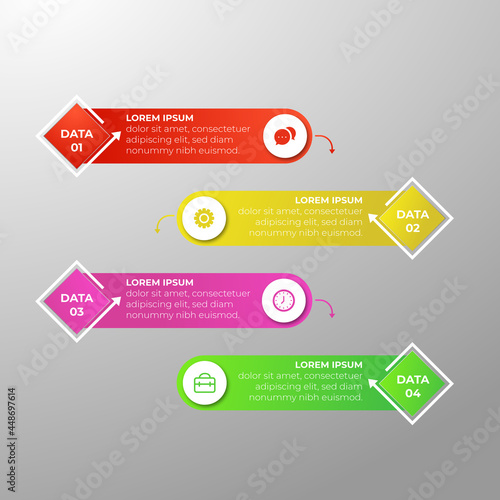 Modern 4 Step Business Infographic Design Template
