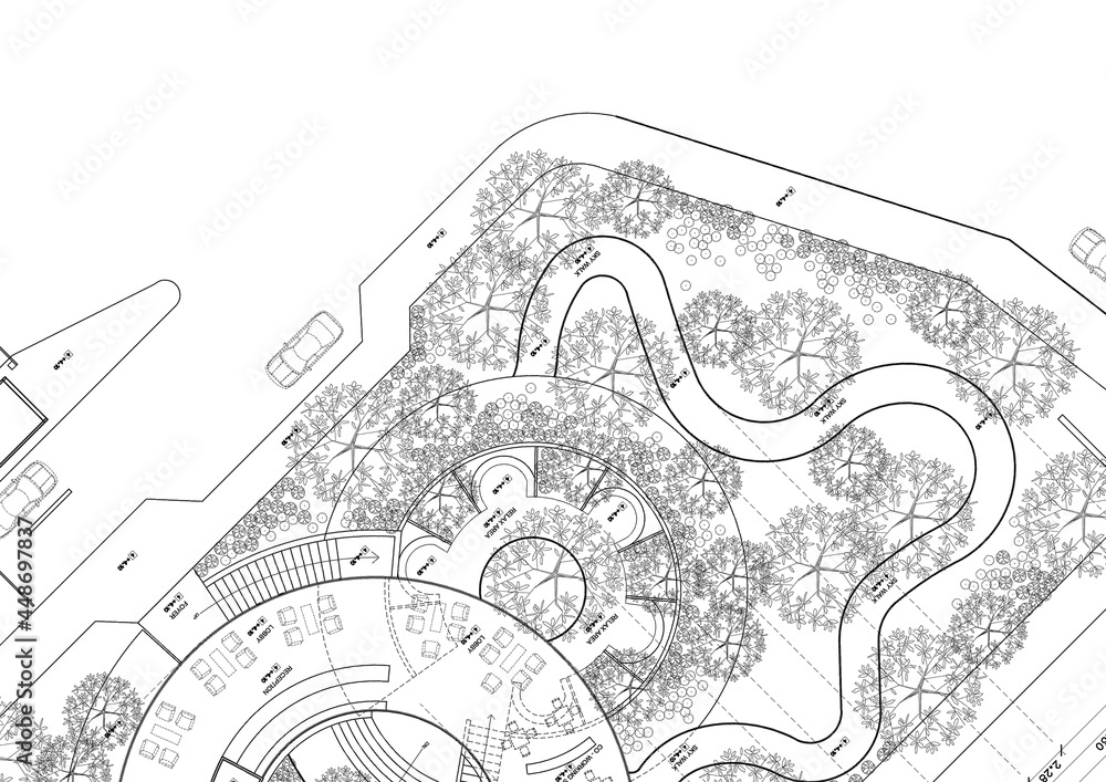 Obraz premium Write a blueprint architecture for building.