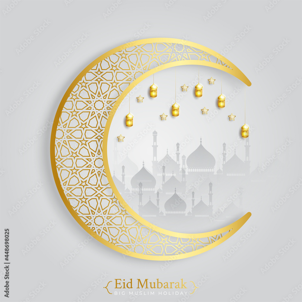Realistic Eid Alfitr Eid Mubarak Illustration_5