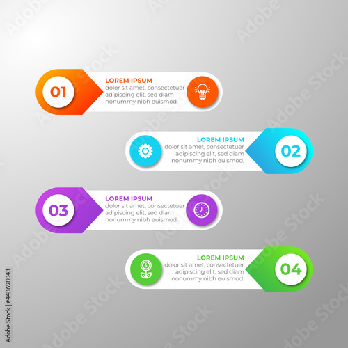 Modern Round 4 Step Business Infographic Design Template