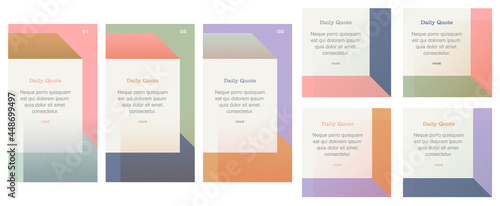 Social media influencer daily quote vintage style halftone gradient geometric shapes templates for content creators screen printing texture halftone digital