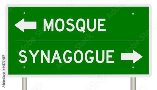 Road sign showing a crossroads or decision point