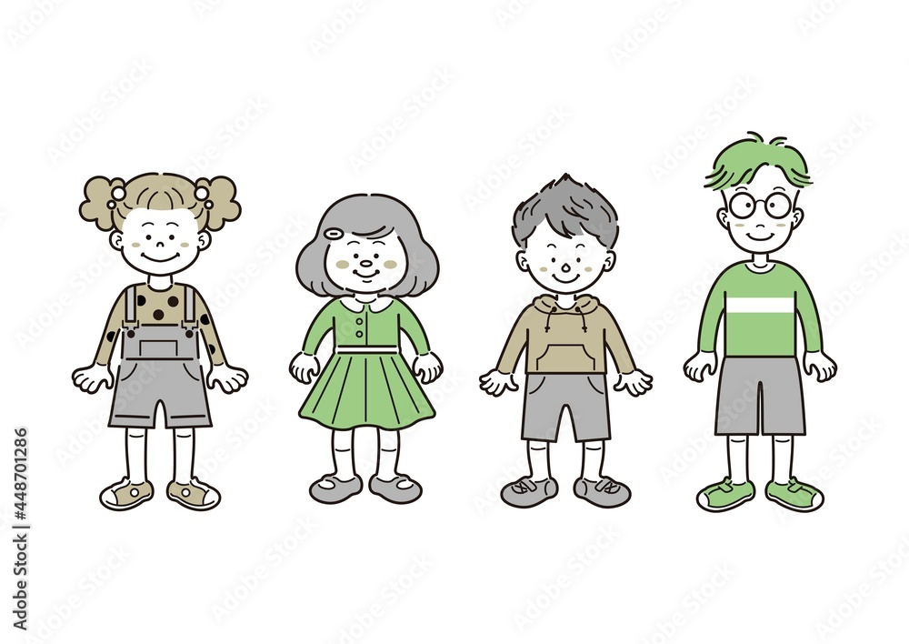 子ども 男女 4人 子ども 男女 4人