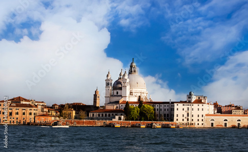 Beautiful view of old cathedral in Santa Maria della Salute in Venice, Italy