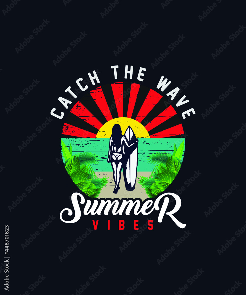 Fototapeta premium Summer T-shirt Design with elegant graphic