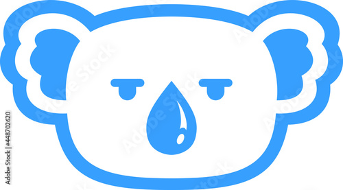 Head of Koala with its Nose Shaped as A Drop of Water
