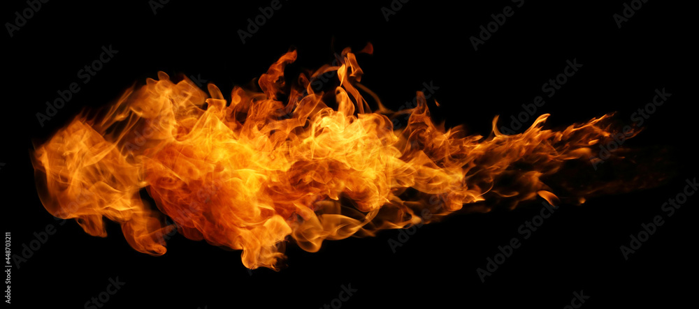Fire and burning flame torch isolated on black background for graphic design Fire and burning flame torch isolated on black background for graphic design
