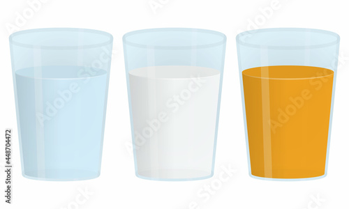 飲み物の入ったグラス・コップのベクターイラスト