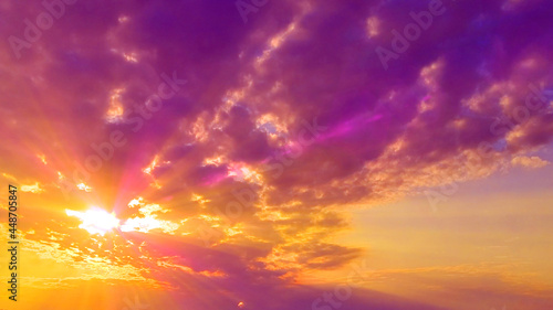 cute colorful cumulus sunrise background . design abstract 3D illustration © Dancing Man