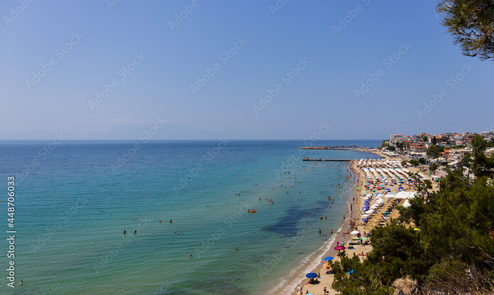 View of Kallikrateia beach in Greece