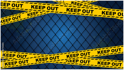 金網　フェンス　立ち入り禁止　背景