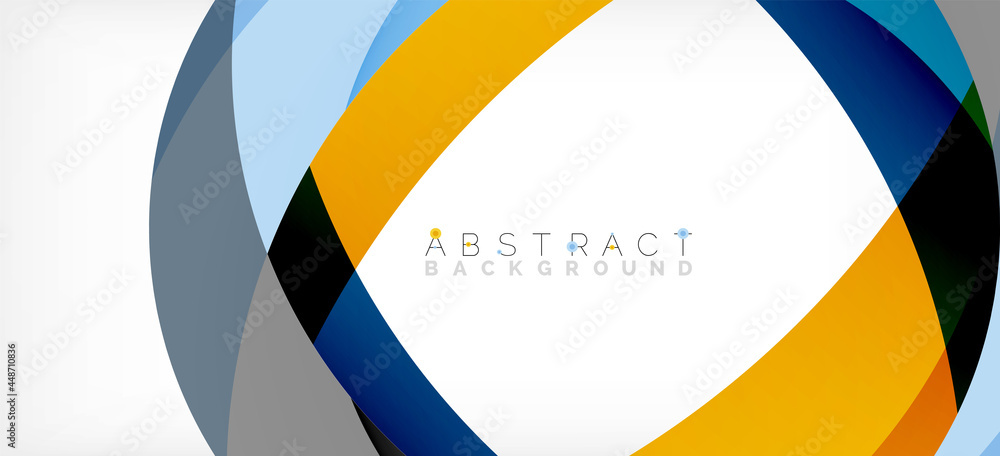 Color circle shapes, minimal geometric background. Trendy dynamic composition. Vector Illustration For Wallpaper, Banner, Background, Landing Page