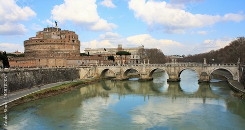 An Angel bridge over a body of water in Rome - Italy 