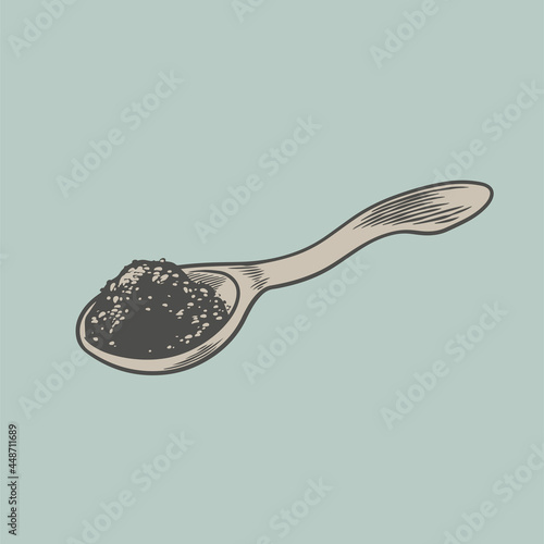 Hand drawn retro a tea spoo...
