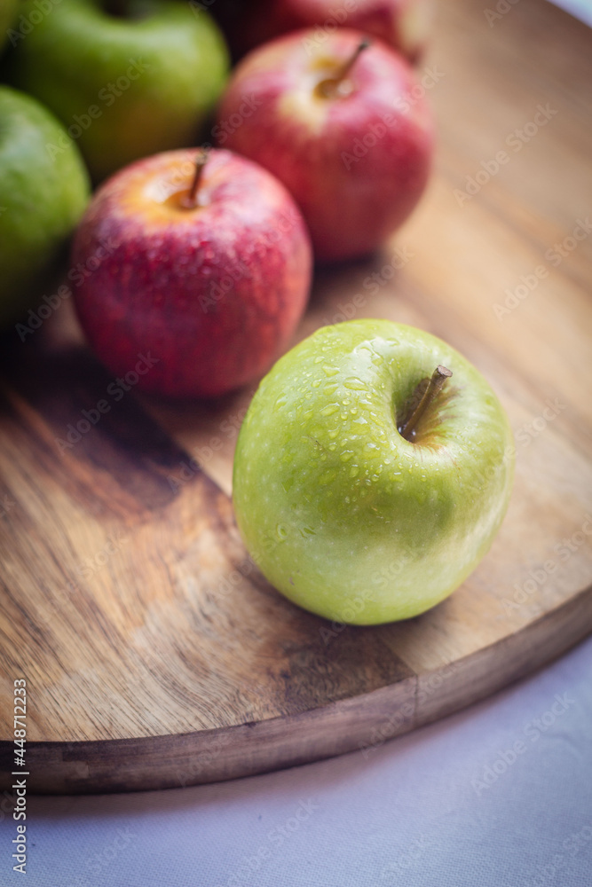 Apples and Pears on Natural wood Apples and Pears on Natural wood