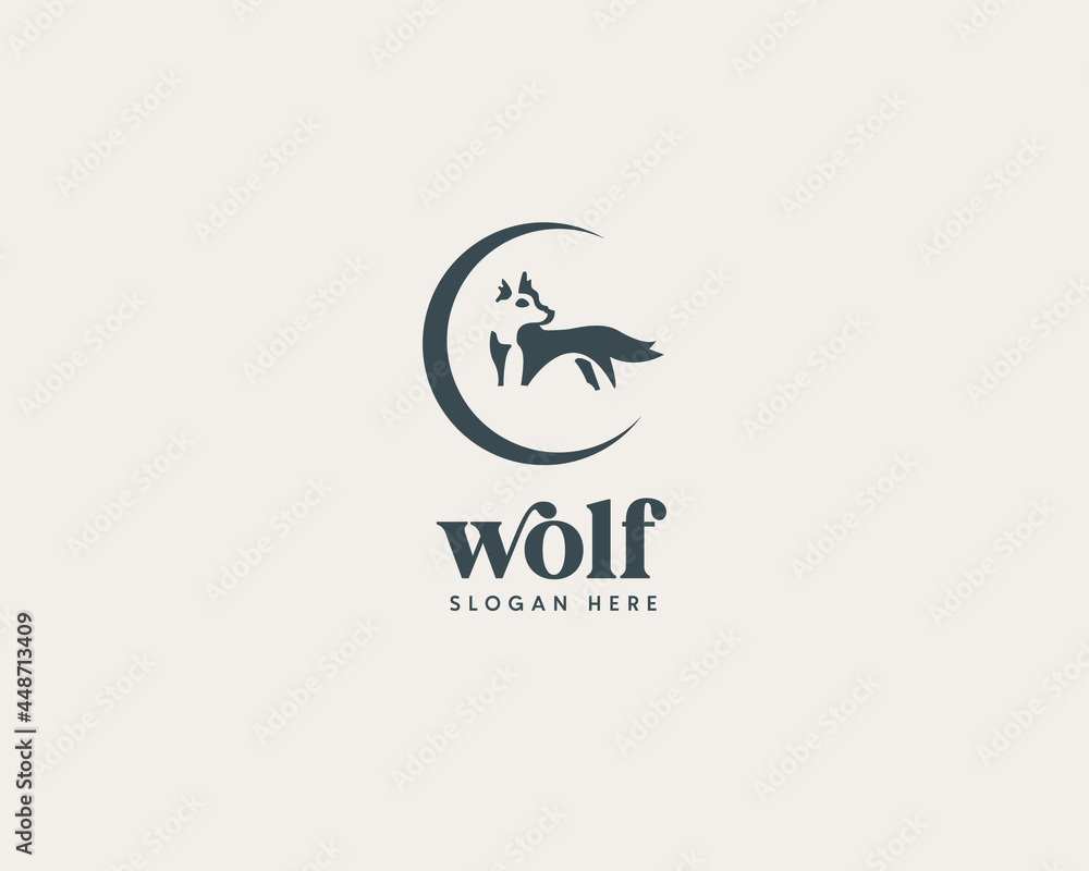 Obraz premium wolf logo Design, Wolf vector, abstract logo, minimal logo
