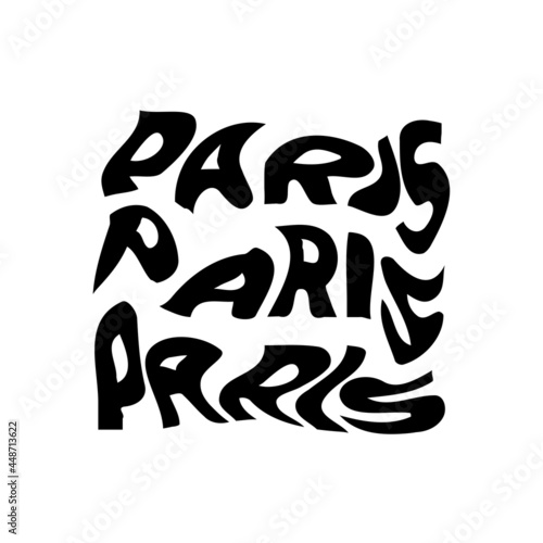 Photography Paris typography text or slogan with wavy letters