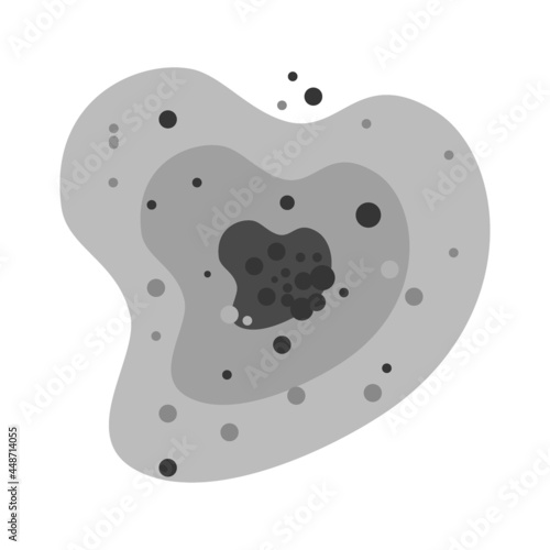 Mold spots on a white background. Toxicity of mold spores, health hazard. Flat illustration. Fungi and bacteria. photo