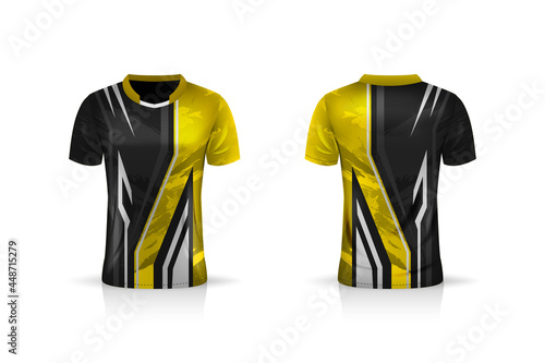 Specification Soccer Sport mockup , Esports Gaming T Shirt Jersey template. mock up uniform . Vector Illustration design