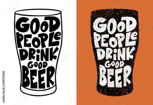 Chalk poster for the Oktoberfest beer festival. Typography illustration with funny quote. Hand drawn lettering vector