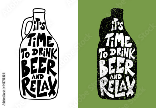 Chalk poster for the Oktoberfest beer festival. Typography illustration with funny quote. Hand drawn lettering vector