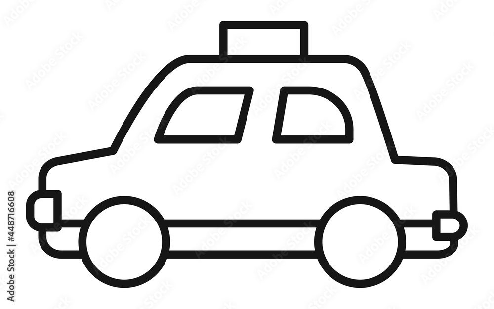Taxi. It is outline vector icon.