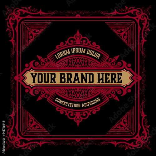 Western card with vintage style