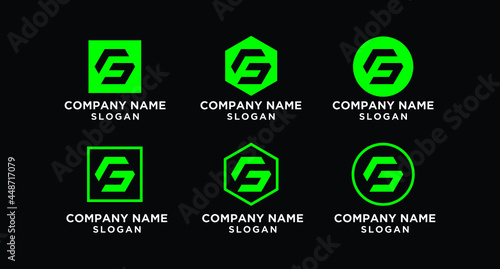 a set of monogram letter f,g logo. premium logo
