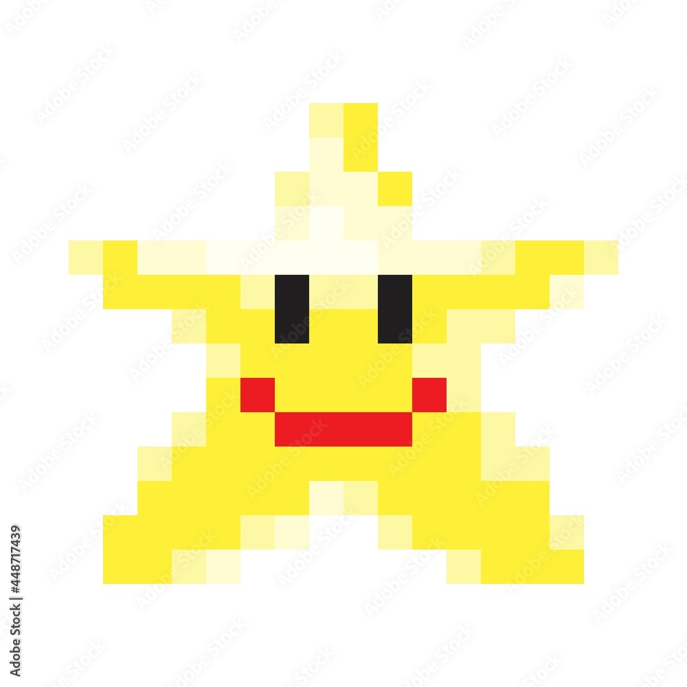 Star icon pixel art. Vector illustration. Star icon pixel art. Vector illustration.